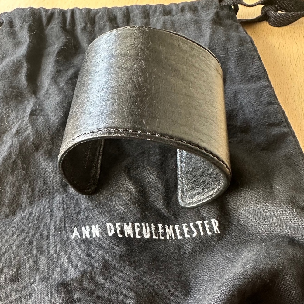 Anne Demeulemeester Leather Wide Cuff